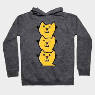 Minimal Yellow Cat Stack Hoodie